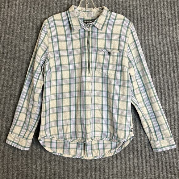 Toad & Co Womens Bodie Dos 1/4 Zip Womens Flannel Shirt Size Large Outdoor - Picture 1 of 13